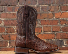 Tobacco Full Quill Ostrich Boot on a Rom Sole